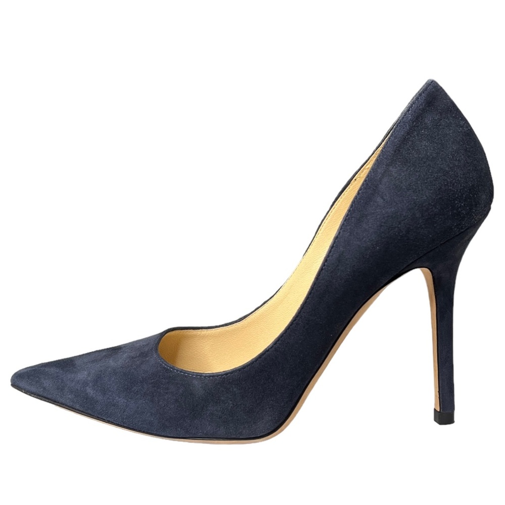 Jimmy Choo Romy 85 Blue Suede Pointed Toe Heels sz 36